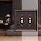Amerelle Amerelle Chelsea Aged Bronze 2 gang Stamped Steel Toggle Wall Plate 1 pk 149TTDB - alternate 3